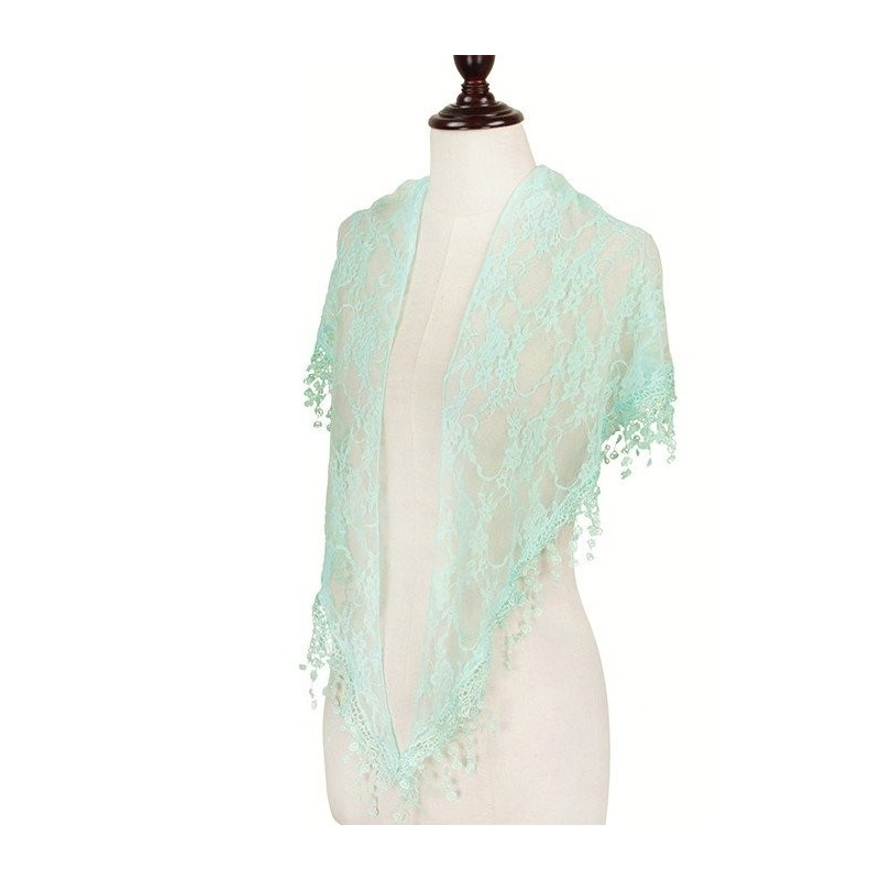 Foulard Etole pointe dentelle vert clair