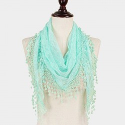 Foulard Etole pointe dentelle vert clair