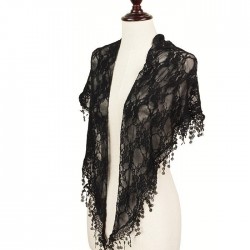 Foulard Etole pointe dentelle noire