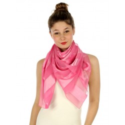 Foulard Etole en satin rayé rose clair