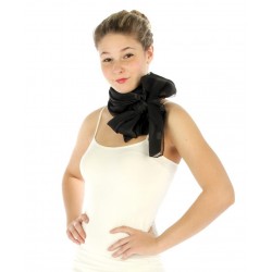 Foulard Etole en satin rayé noir