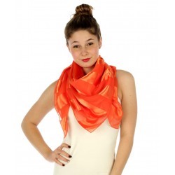 Foulard Etole en satin rayé orange
