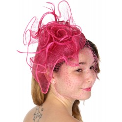 Chapeau mariage Bibi coiffure en sisal rose fuchsia