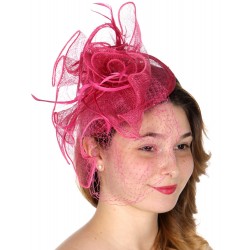 Chapeau mariage Bibi coiffure en sisal rose fuchsia