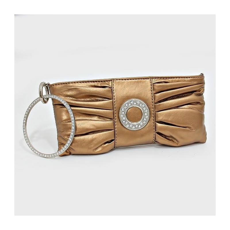 Sac pochette métallisé or cristaux Sac pochette métallisé or cristaux