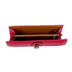 Pochette rose fuchsia porté main