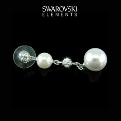 Boucles d oreilles mariage perles et cristal Swarovski