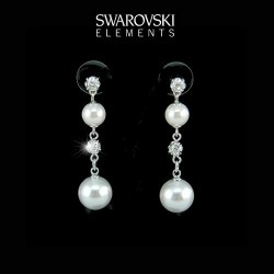 Boucles d oreilles mariage perles et cristal Swarovski