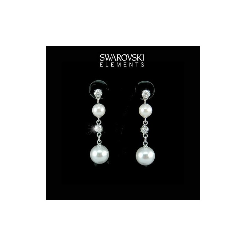 Boucles d oreilles mariage perles et cristal Swarovski