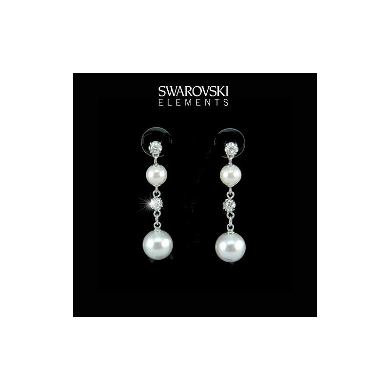 Boucles d oreilles mariage perles et cristal Swarovski Boucles d oreilles mariage perles et cristal Swarovski