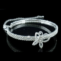 Collier ras de cou cristal papillon