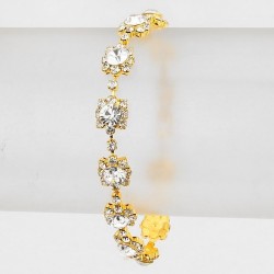 Bracelet cristal transparent et or