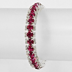 Bracelet stretch cristal rose fuschia