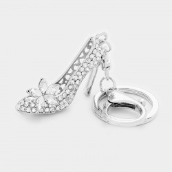 Porte clés ou charm sac escarpin strass cristal argent