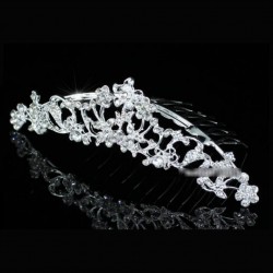 Peigne tiare mariage cristal transparent