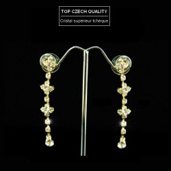 Parure bijoux dorée en cristal