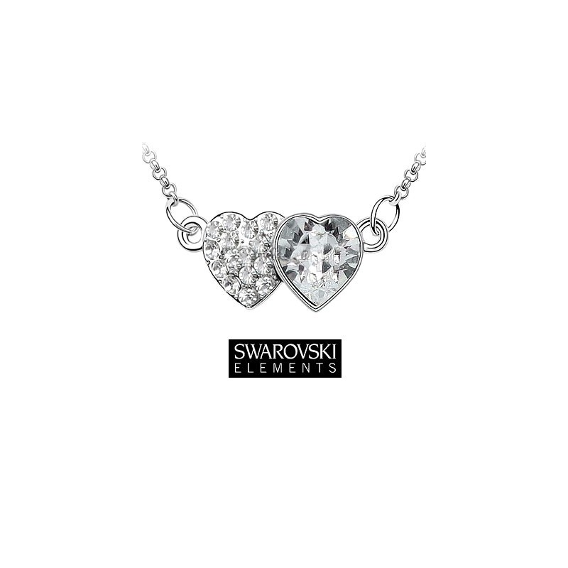 Collier double coeur cristal Swarovski Collier double coeur cristal Swarovski