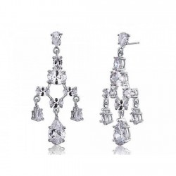 Boucles d'oreilles mariage chandelier cristal