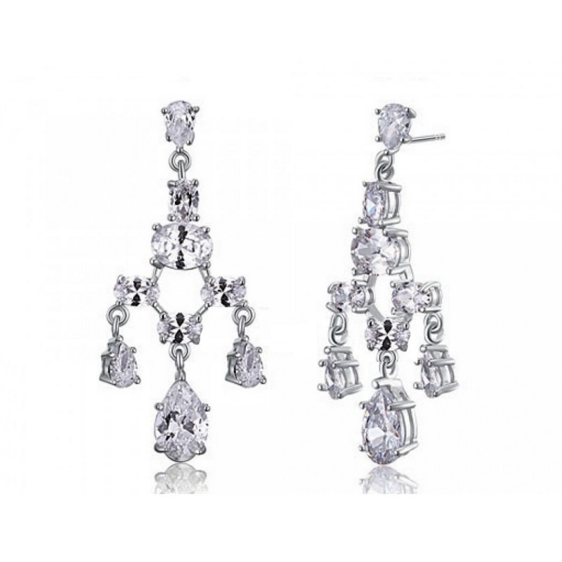 Boucles d'oreilles mariage chandelier cristal