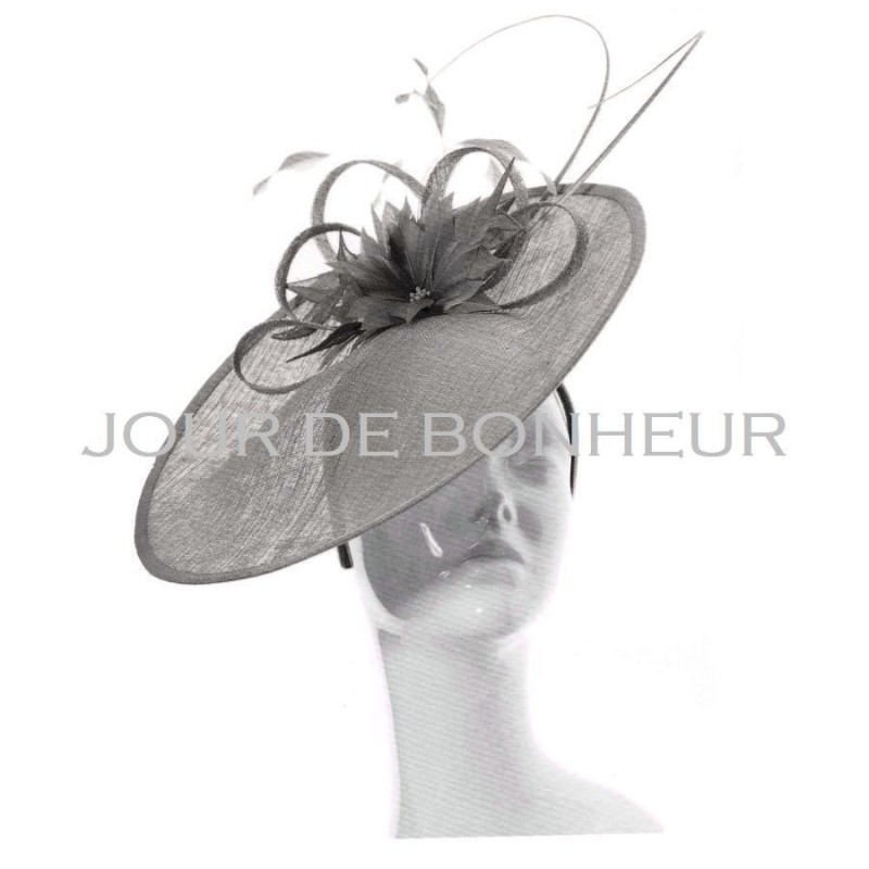 Chapeau mariage Chapeau de mariage fleur gris foncé