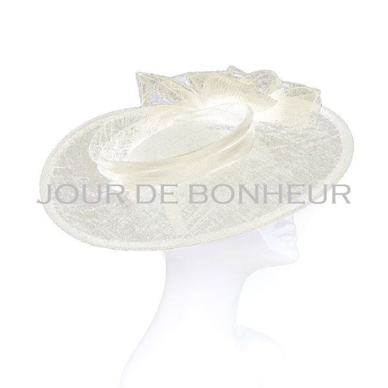 Chapeau mariage Chapeau de mariage noeud voile ivoire