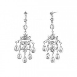Boucles d'oreilles chandelier cristal rose