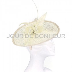 Chapeau mariage Chapeau de mariage fleur et plumes ivoire creme