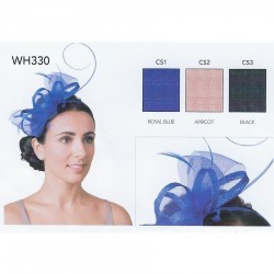 Chapeau mariage Bibi headband noeud tulle et plumes orange abricot