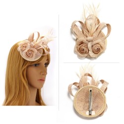 Chapeau mariage Bibi cheveux bleu marine et plumes