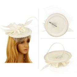 Chapeau mariage Bibi cérémonie fleur et plumes ivoire