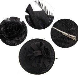 Chapeau mariage Chapeau mariage fleur et plumes noir