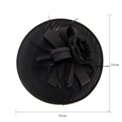 Chapeau mariage Chapeau mariage fleur et plumes noir
