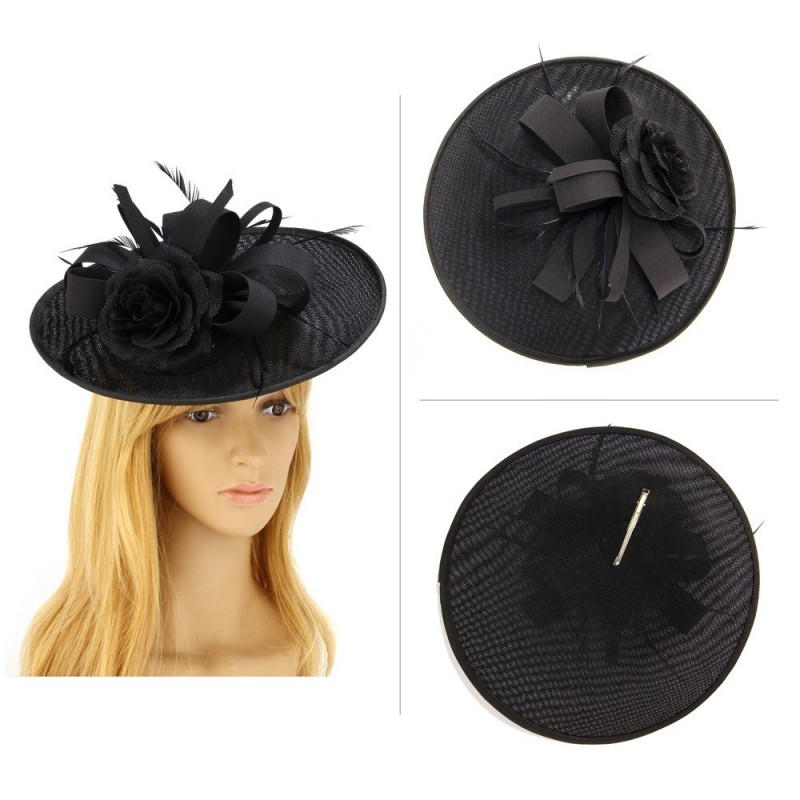 Chapeau mariage Chapeau mariage fleur et plumes noir