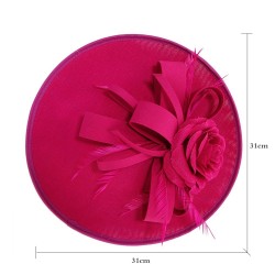 Chapeau mariage Chapeau mariage fleur et plumes rose fuchsia violet