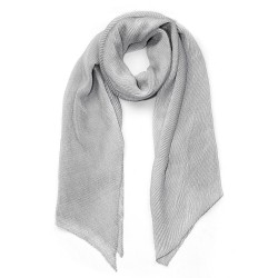 Foulard gaufré gris perle