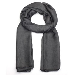 Foulard Echarpe soyeuse unie gris anthracite