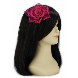 Chapeau mariage Bibi ceremonie en sisal rose fuchsia
