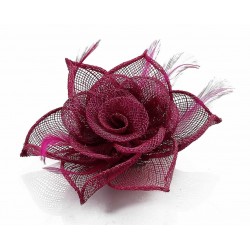 Chapeau mariage Bibi ceremonie en sisal rose fuchsia