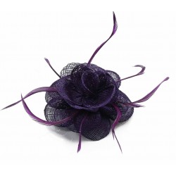 Chapeau mariage Bibi ceremonie en sisal rose fuchsia