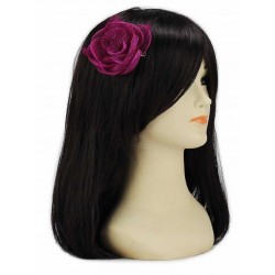 Chapeau mariage Bibi fleur cheveux fuchsia violet