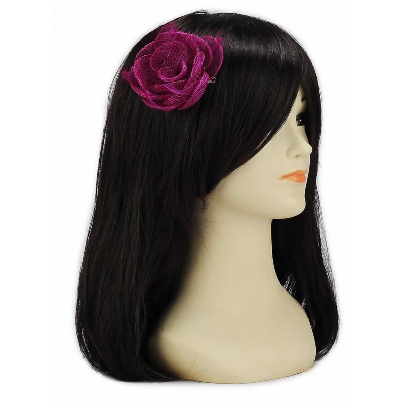 Chapeau mariage Bibi fleur cheveux fuchsia violet