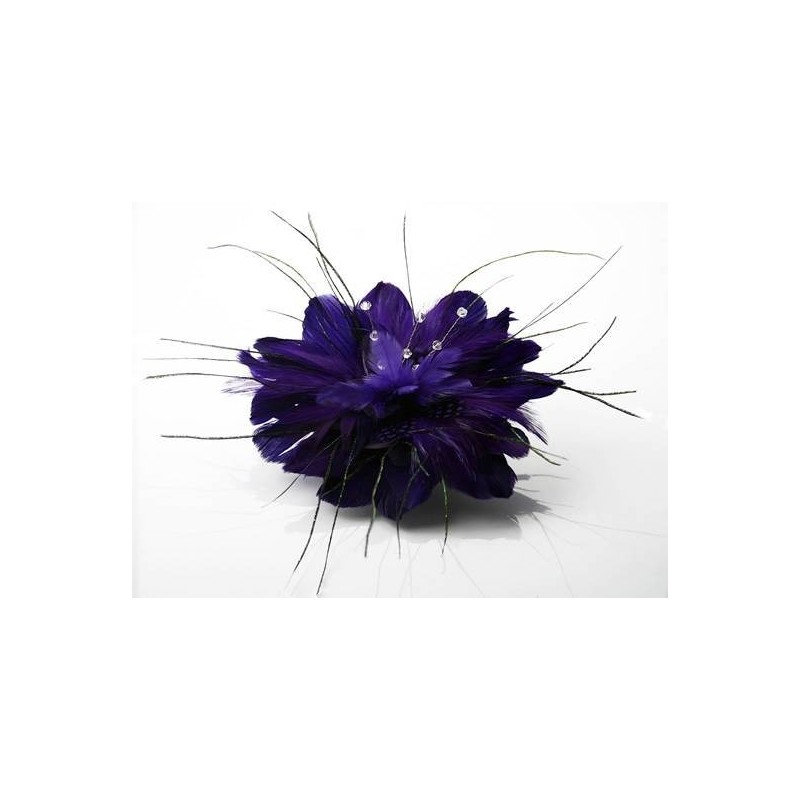 Grosse fleur  plumes violet