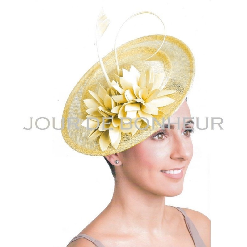 Chapeau mariage Chapeau mariage fleurs jaune