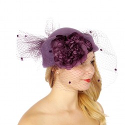 Chapeau mariage Chapeau feutre violet et voilette