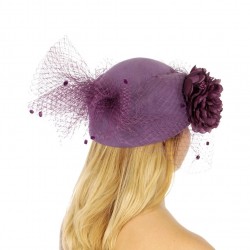 Chapeau mariage Chapeau feutre violet et voilette