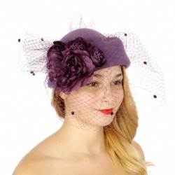 Chapeau mariage Chapeau feutre violet et voilette