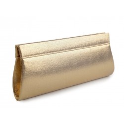 Sac pochette satin métallisé doré