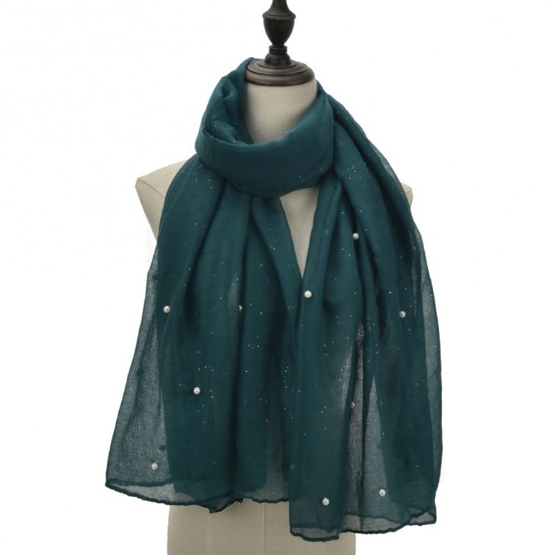 Etole légère perles et paillettes vert Etole légère perles et paillettes vert