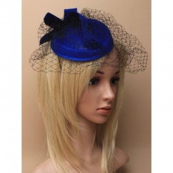 Bibi chapeau de mariage bleu avec voilette