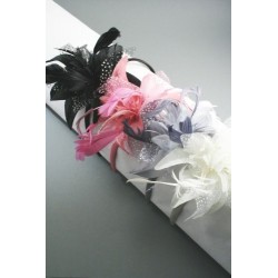 Headband fleur satin noir